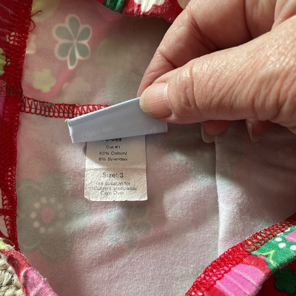 Patsy Aiken Red Floral Pants. 3T - Picture 3 of 5